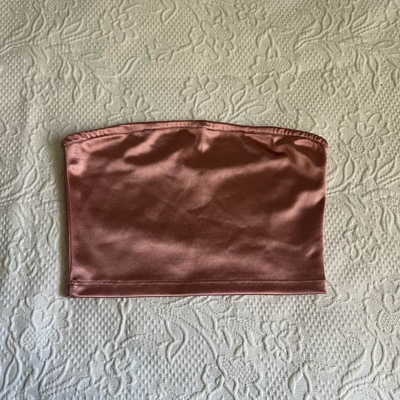 Satin Pink Tube Top - Picture 1 of 4